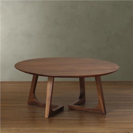 Meja Teh Hitam Walnut Edge Terpaku