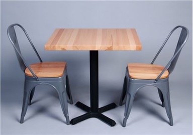 Meja Kopi Solid White Oak Butcher Block Style Top